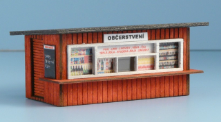 TT Občerstvení dřevěné, červeno-bílé, plný pult, Veramo TT040215 