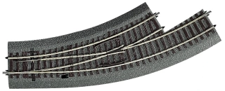 HO Roco 42556, RocoLine 2,1 mm s gumovým podložím oblouková výhybka levá BWL 2/3