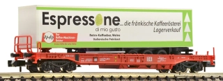 N Fleischmann 845345, kapsový vůz DB s návěsem