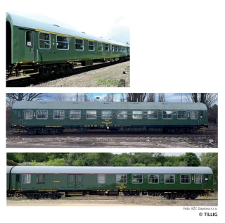 HO Tillig, “Retro-vlak KŽC Doprava s.r.o.” , set 3 vozů,70081E