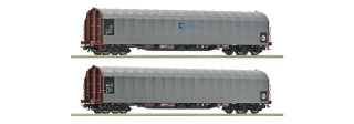 H0 ROCO 6600159, set 2 vozů Rils‑y s plachtou ČD Cargo